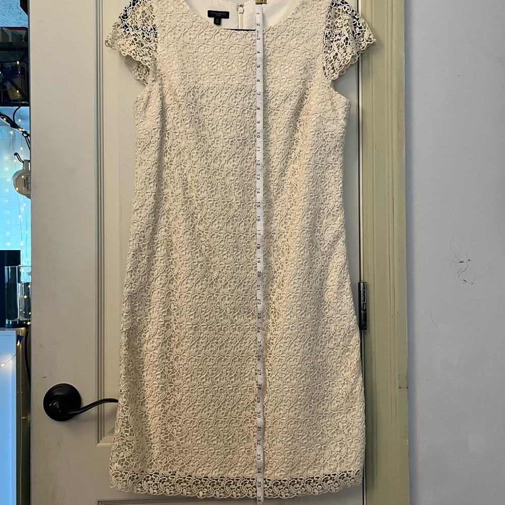 Talbots lacey cream dress